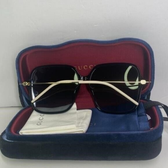 💯- New Authentic Gucci Grey Butterfly Ladies Sunglasses GG1267S 001 60 - Picture 7 of 13